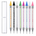 Miniatyrbillede 4 af 8: 1 stk Dual Ended Dotting Pen Rhinestone Picker Wax Pencil Nail Ar Rose red one size