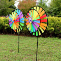 Miniatyrbilde 5 av 5: Dobbeltlags fargerikt hjul Vindmølle Vindspinner Barneleker Gar Multicolor 1PCS