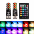 Miniatyrbilde 3 av 5: 2stk T10 COB RGB LED 6SMD bilkileside flerfargede lyspærer