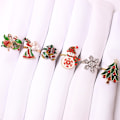 Miniatyrbilde 3 av 5: 6stkJuleserviettringholdere Julebord Dekorasjon til hom Multicolor 6pcs