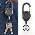Stöldskyddsmetall Lätt att dra Spänne Rep Elastic Keychain Retr Black