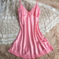 Miniatyrbilde 1 av 8: Bowknot Transparent Sexy Undertøy Blonder Tyll Hul suspendel Pink L