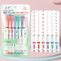 Pikkukuva 2 / 8: 6 kpl Highlighter Marker -kynä Lineaarinen lyijykynä Pitsi Roller Tip Multi A 6pcs
