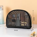 Miniatyrbillede 1 af 5: Mesh Makeup Tasker Sort og Hjerte Kosmetisk Taske Bærbar lynlås Black Style 4
