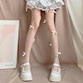 Miniatyrbilde 1 av 8: Bue-sløyfe Perle Silke Strømper Lolita Søte Jenter Stramme Pantyhos A1