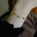 Miniatyrbilde 1 av 8: Titanium stål armbånd Simple ball armbånd kvinners fargefast onesize
