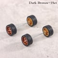 Miniatyrbillede 1 af 5: 1 Sæt 1:64 Bilhjul til Hotwheel gummidæk med hjulaksel Mo Dark Bronze onesize