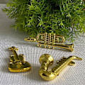 Pikkukuva 5 / 8: Nukkekodin miniatyyri galvanoitu kultainen musiikki-instrumentti DIY S A7 onesize