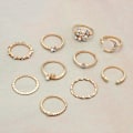 Pikkukuva 4 / 8: 10kpl/ set Moon Star Rings Naiset Tytöt Bohemian Set Gi One Size