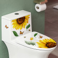 Miniatyrbilde 4 av 6: Solsikke Veggklistremerke Bad Toalett Dekor Stue Cabine yellow one size
