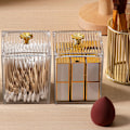 Miniatyrbillede 4 af 7: Makeup Opbevaring Organizer Badeværelse Krukke Bomuldspinde Opbevaringsboks S Transparent one size