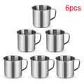 6st Utomhuscamping Vandring Temugg kopp rostfritt stål kaffe 6pcs
