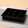 Miniatyrbillede 1 af 8: 1 stk 4 gitter lang stribe silikone isterninger Firkantet bakkeform DIY C Black onesize