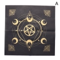 Miniatyrbillede 1 af 8: Tarots Dug Triple Moon Pentagrams Pagan Alter Cloth Flan Style 1 A