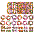 Miniatyrbilde 2 av 8: 4 stk/sett Hawaiian Flower Leis Garland-kjede DIY-dekorasjon F 1 One Size