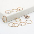 Pikkukuva 3 / 8: 10kpl/ set Moon Star Rings Naiset Tytöt Bohemian Set Gi One Size