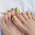 Miniatyrbilde 6 av 8: 10 Stk/Eske Cat Eye Toe False Nail Short Square Press on Nails fo Red onesize