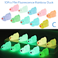 Miniatyrbillede 1 af 5: 10 Stk Mini Luminous Resin Ducks Glow In The Dark Miniature Orna Multicolor C