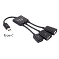 Miniatyrbillede 1 af 5: 3 i 1 Micro USB Type C HUB han til hun dobbelt USB 2.0 vært Type C