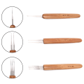 Miniatyrbilde 4 av 5: 1 stk/3 stk 0,75 mm dreadlock heklenål Bambus håndtak kroker også 3pcs