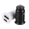 Miniatyrbilde 3 av 8: QC3.0 Billader Hurtiglading Hvit Svart Dual Port Minibil Black oensize