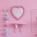 Miniatyrbillede 6 af 8: Webberømthed kosmetisk spejl dekorativt spejl pigehjertestuds Pink One size