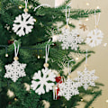 Miniatyrbillede 4 af 8: 24 Hvide Snefnug Ornamenter Træ Snefnug Jul White