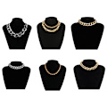 Miniatyrbilde 3 av 5: Punk Hip Hop Choker Halskjede for kvinner Statement Gothic Cuban C C