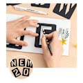 Pikkukuva 2 / 8: 42 kpl kirjainnumerosymboli Craft ontto stensiili leimattava kohokuviointi A one size