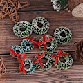Pikkukuva 5 / 5: 30 kpl Mini jouluseppeleitä Pienoispuutarhan kodin koristelu D Green 30pcs