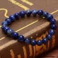 Pikkukuva 4 / 5: Luonnollinen 8mm Lapis Lazuli Beads Rannekorut Unisex joustava rannerengas Blue