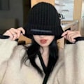 Miniatyrbillede 5 af 8: Vinterstrikket Hat Kvinder Løse Skullies Beanies Ensfarvet Fem A6