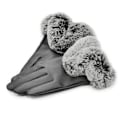 Miniatyrbild 7 av 8: Varm vinterhandskar för kvinnor, svarta PU-handskar, höst och vinter One Size