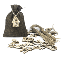 Miniatyrbillede 1 af 5: 48stk juleadventskalenderposer Pynt 1-24 Træ Brown 48 Pcs