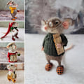 Miniatyrbillede 1 af 8: Filtet Mus Kit Håndlavet Filtet Mus Julepynt A fulfillment
