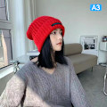 Miniatyrbilde 1 av 8: Vinterstrikket lue for kvinner, løs skullie, beanie, ensfarget, feminin A3