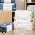 Miniatyrbillede 3 af 6: Dyne Opbevaringspose Tøj Sengetøj Tasker Polyester Stof Støvpr Beige S