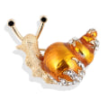Miniatyrbillede 4 af 5: Emalje sneglebroche Pin Rhinestone Crystal Collar Dyrebroche White one size