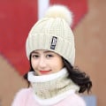 Miniatyrbilde 7 av 8: Vinterstrikket skjerfluesett Tykk Varm Skullies Beanies Luer F A7 one size