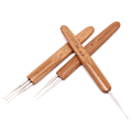 Miniatyrbilde 5 av 5: 1 stk/3 stk 0,75 mm dreadlock heklenål Bambus håndtak kroker også 3pcs