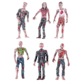 Miniatyrbillede 5 af 5: 6 stk Walking Corpses Model Terror Zombies Børn Børn Action Multicolor One Size