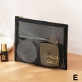 Miniatyrbillede 1 af 5: Mesh Makeup Tasker Sort og Hjerte Kosmetisk Taske Bærbar lynlås Black Style 2