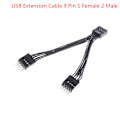 Miniatyrbillede 1 af 5: 1Pc Computer Bundkort USB forlængerkabel 9 Pin 1 Hun til Black one size
