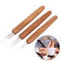 Miniatyrbilde 2 av 5: 1 stk/3 stk 0,75 mm dreadlock heklenål Bambus håndtak kroker også 3pcs