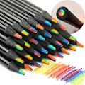 Miniatyrbilde 1 av 6: 10 stk 7 farger gradient regnbueblyanter Jumbofargede blyanter f A 10Pcs