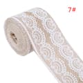 5st 2Meter/Rull Jute Burlap Hessian Spetsband Vit Spets Tri White 5pcs