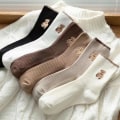 Pikkukuva 2 / 5: 5Pairs Naisten keskiputkisukat Sarjakuva karhusukat Talvi High To Multicolor 5Pcs