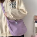 Miniatyrbild 5 av 5: Harajuku e Canvas Casual skolväska för tonåringar Aesthetic Sweet mes Yellow A5