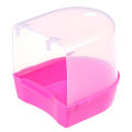 Miniatyrbilde 1 av 5: Plast Fugle Vann Badekar Box Badekar Papegøye For Parakeet Henging Pink 13.7*11.5cm