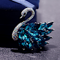 Miniatyrbillede 4 af 5: 1 Stk Rhinestone Swan Brocher Blue Gradient Swan Broche Elegant Blue one size